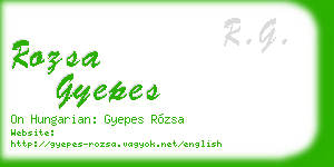 rozsa gyepes business card
